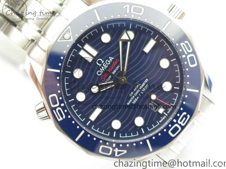 0419 ZeroBulk 2018 Seamaster Diver 300M OMF Best Edition Blue Ceramic Blue Dial on SS Bracelet A8800 (Black Balance Wheel) 7957
